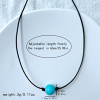 Bohemian Turquoise Stone Bead Adjustable Necklace