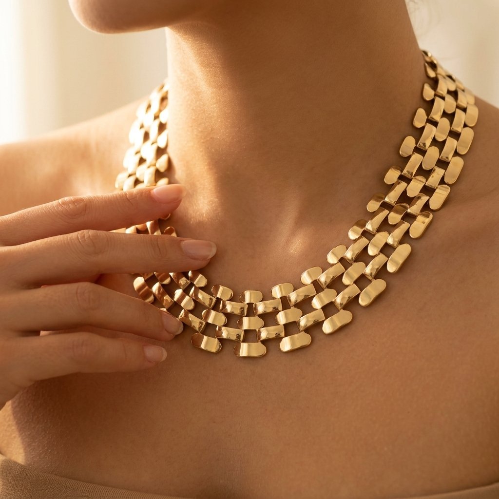 Bold Gold Panther Link Chain Necklace
