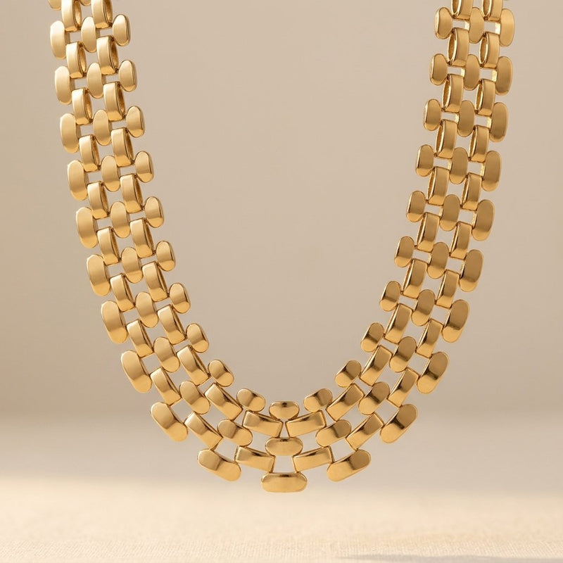 Bold Gold Panther Link Chain Necklace