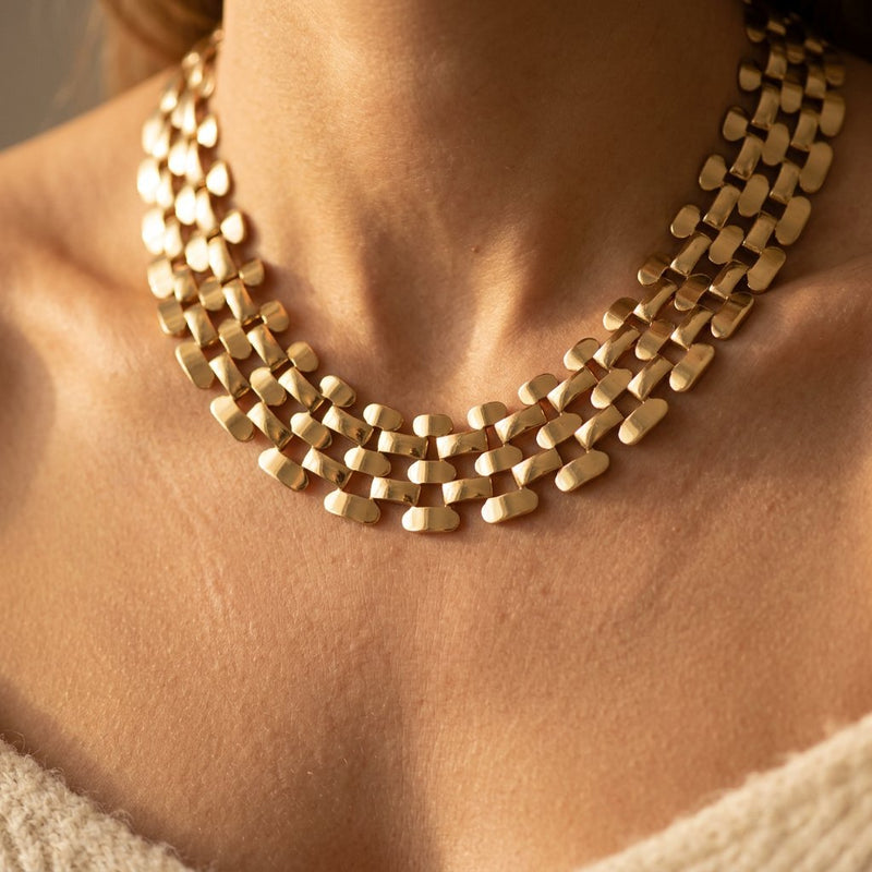 Bold Gold Panther Link Chain Necklace