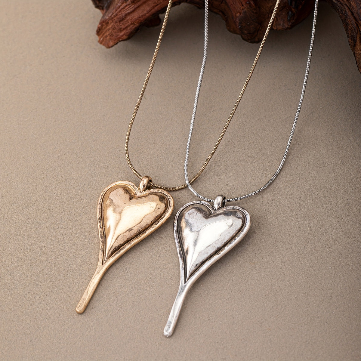 Bohemian Minimalist Heart Pendant Necklace