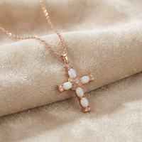 Opal Cross Necklace