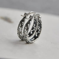 Vintage Irish Celtic Rune Hoop Earrings