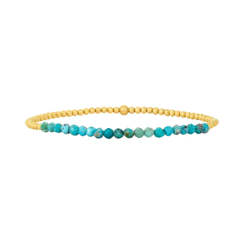 Chic 18K Gold Turquoise Beaded Bracelet