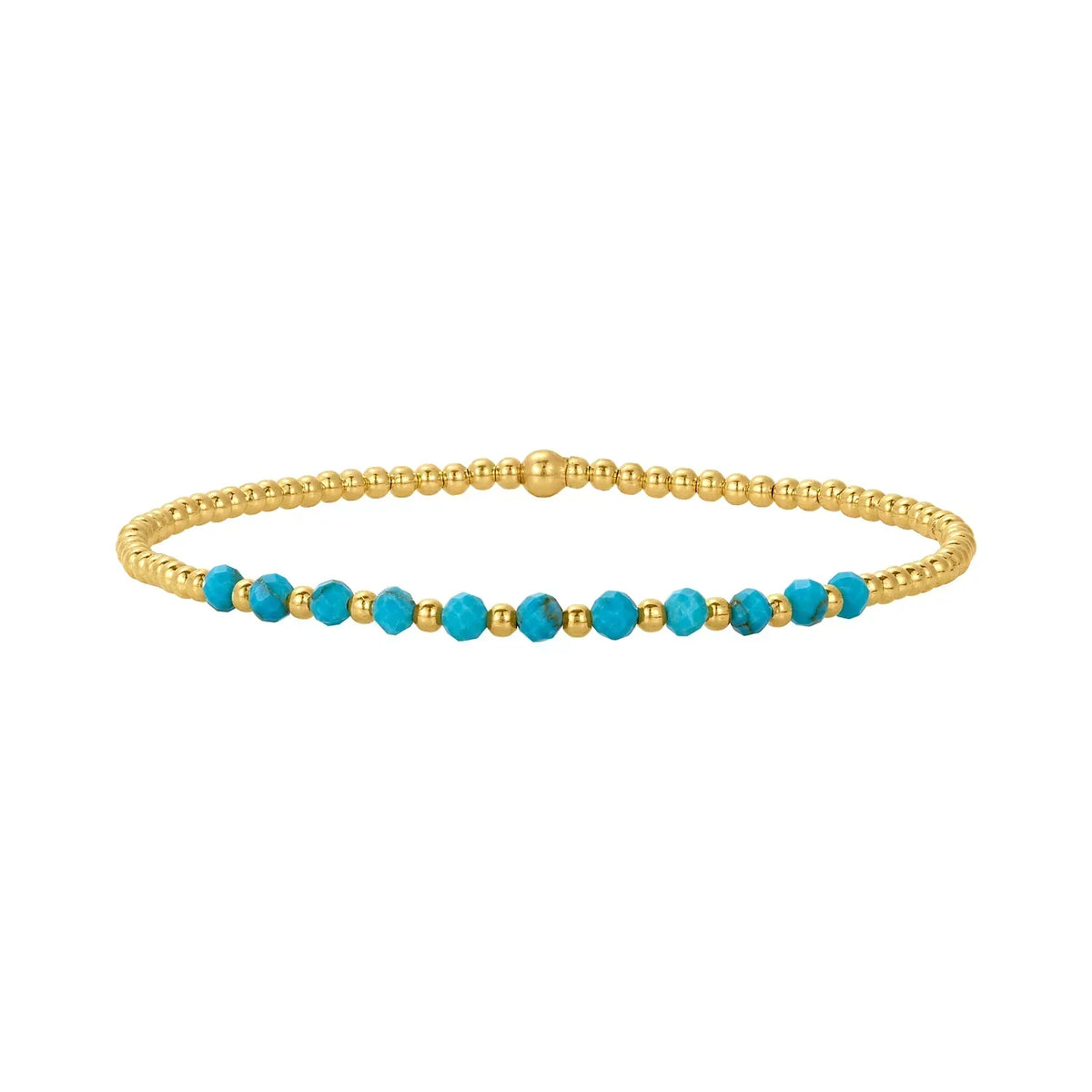 Chic 18K Gold Turquoise Beaded Bracelet