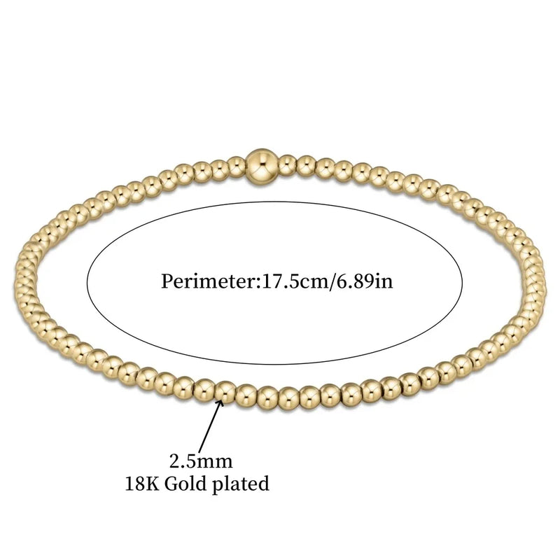 Chic 18K Gold Turquoise Beaded Bracelet