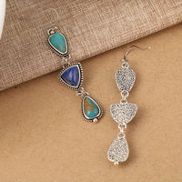 Handmade Synthetic Lapis Turquoise Pendant Earrings