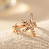 Elegant Beach 14K Gold-Plated Coastal Ring