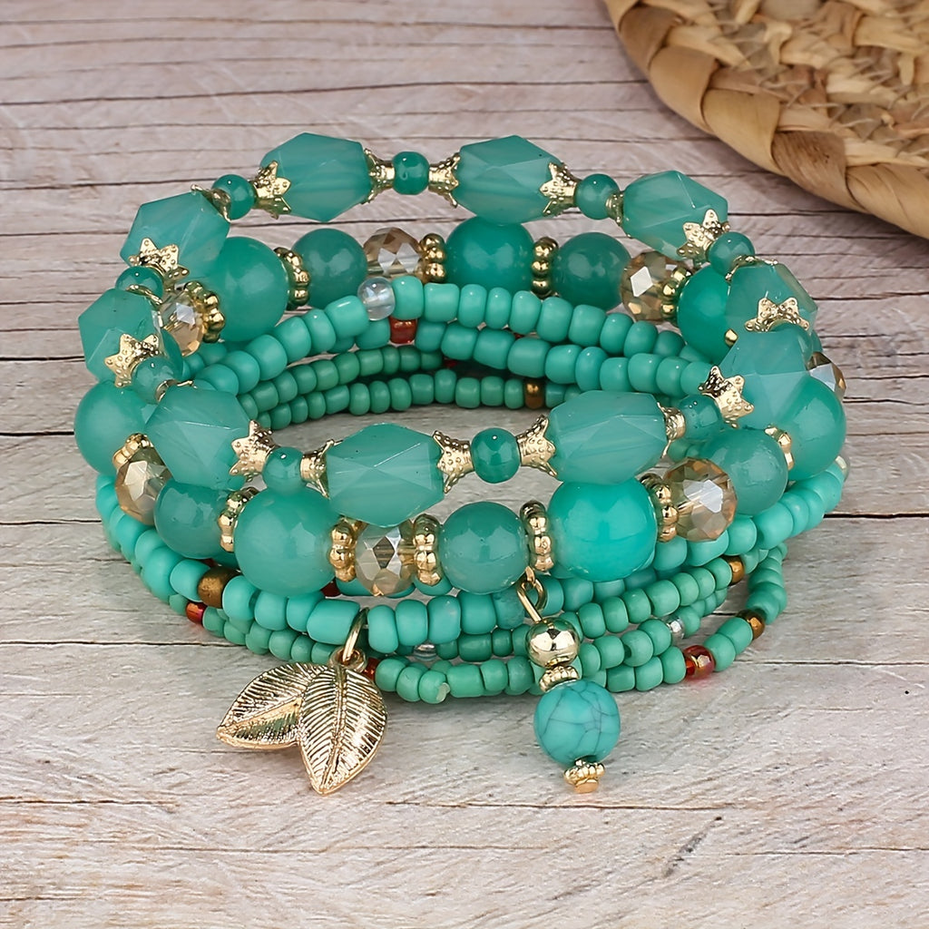 Nl/4 Stuks Eenvoudige Boheemse String Hanger Heren Armband Set Vakantie Handgemaakte Sieraden Cadeau Vaderdag Cadeau
