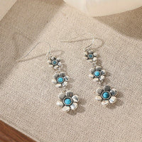 Bohemian Petal Shaped Turquoise Drop Earrings