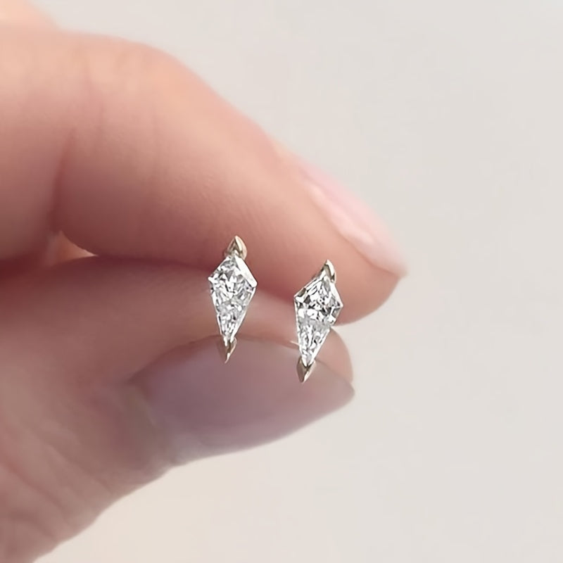 Versatile Sweet Mini Earrings Magic Cute Girl Ear Accessories Rhombus Simple Compact Studs For Women