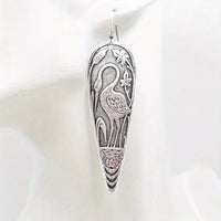 Elegant Bird Themed Heron Drop Earrings