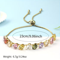 Minimalist Colorful Zirconia Gemstone Adjustable Tennis Bracelet