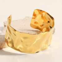 Elegant Polished Sculptural Wide Cuff Bracelet