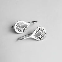 Handcrafted Silver Teardrop Filigree Drop Earrings