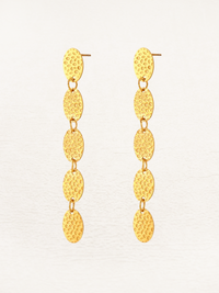 Dewi Hanging Oval Earrings Gold