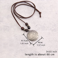 Vintage Twelve Constellations Wooden Beaded Pendant Necklace