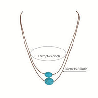 Vintage Double Layer Turquoise Beaded Necklace