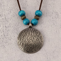 Vintage Twelve Constellations Wooden Beaded Pendant Necklace