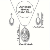 Vintage Silvery Multi Layer Necklace And Earrings Set