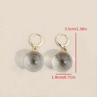 Minimalist Round Glass Pendant Dangle Earrings