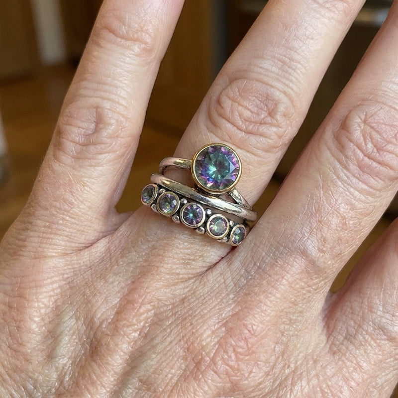 Elegant Bohemian Artistic Cubic Zirconia Inlaid Ring