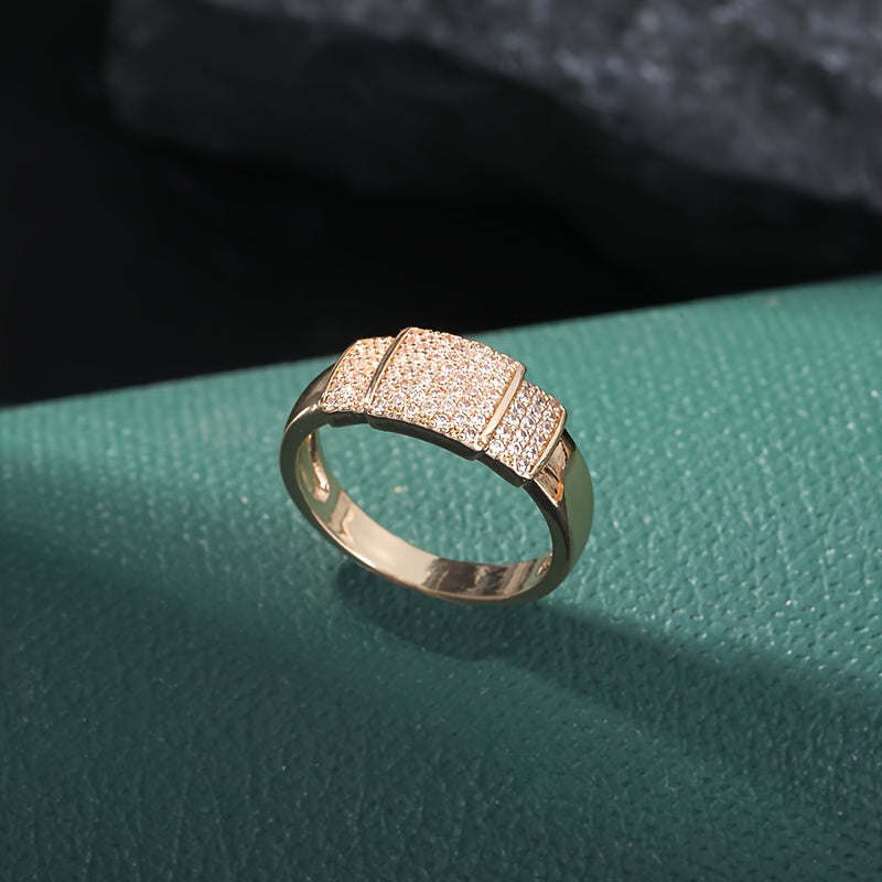 Elegant Cubic Zirconia Gold Plated Ring