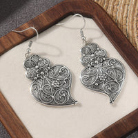 Elegant Filigree Heart Design Charming Maxi Hook Earrings