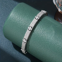 Elegant Floral Design Zirconia Inlaid Gold Plated Bracelet