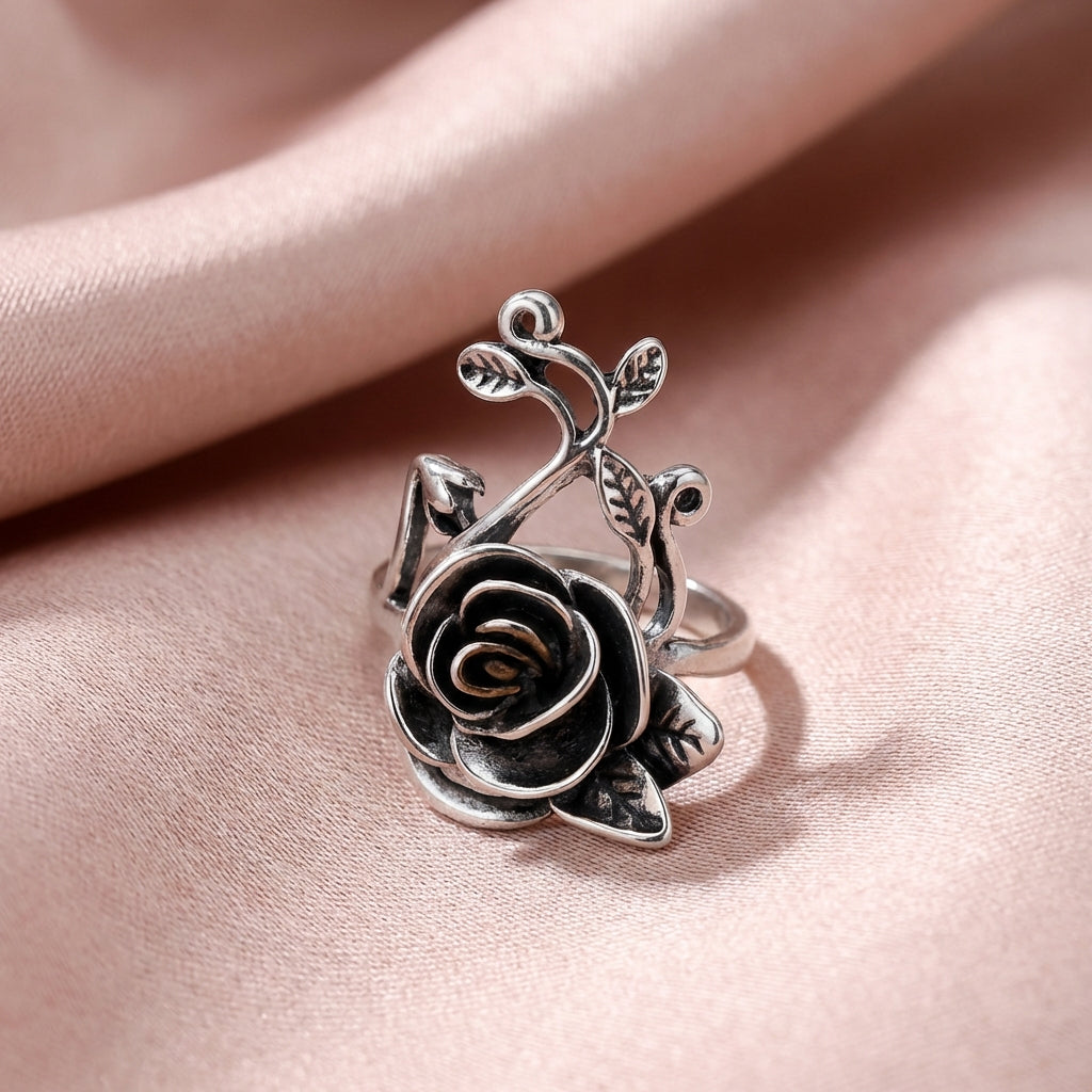 Elegant Retro Gothic Style Pretty Flower Ring
