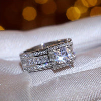 Elegant Square Zirconia with Radiant Cubic Ring