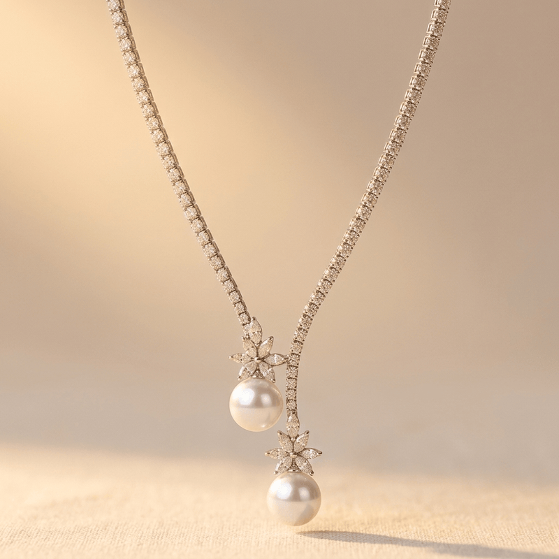 Elegant Sterling Silver Pearl Drop Necklace