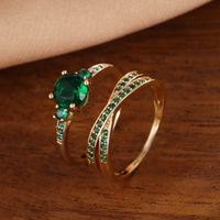 Emerald Duo Ring Set