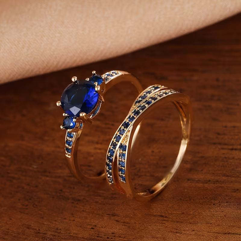 Emerald Duo Ring Set