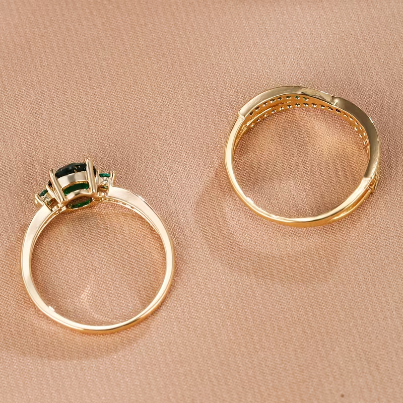 Emerald Duo Ring Set