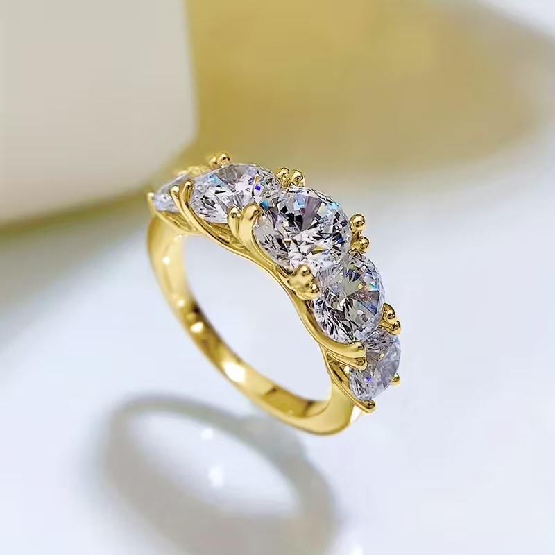 Engagement Gold Zirconia Ring