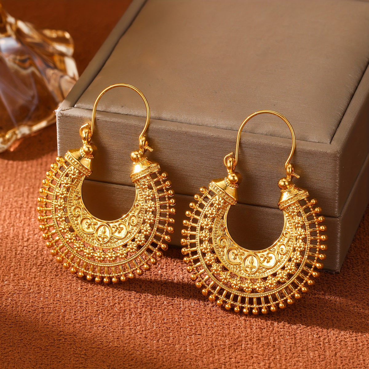 Vintage Ethnic Style Multi-Layer Hollow Earrings