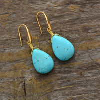 Elegant Vintage Turquoise Teardrop Earrings
