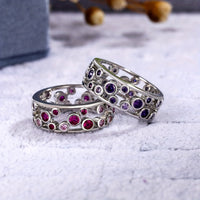 Elegant Sparkling Cubic Zirconia Silver Plating Band Ring