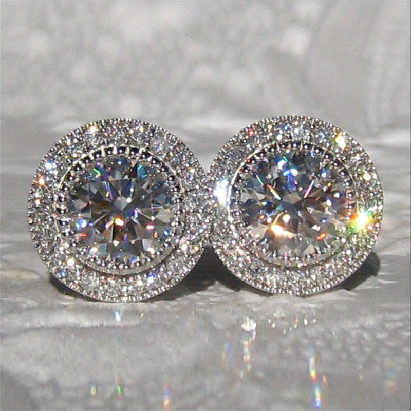 1 Pair Of Luxury Shining Simulation Diamond Earrings Earrings Elegant Ladies Earrings Beautiful Ladies Earrings Match Jewelry