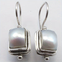 Elegant Bohemian Square Pearl Drop Earrings