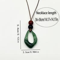 Vintage Irregular Shaped Teardrop Resin Pendant Necklace