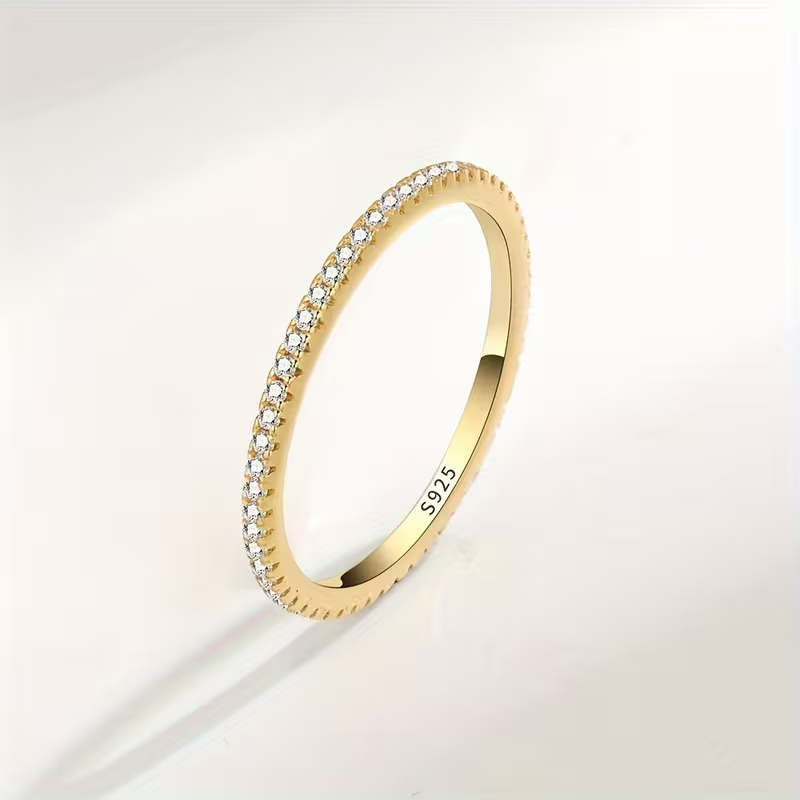 Gypsophila Circle Gold Zirconia Ring