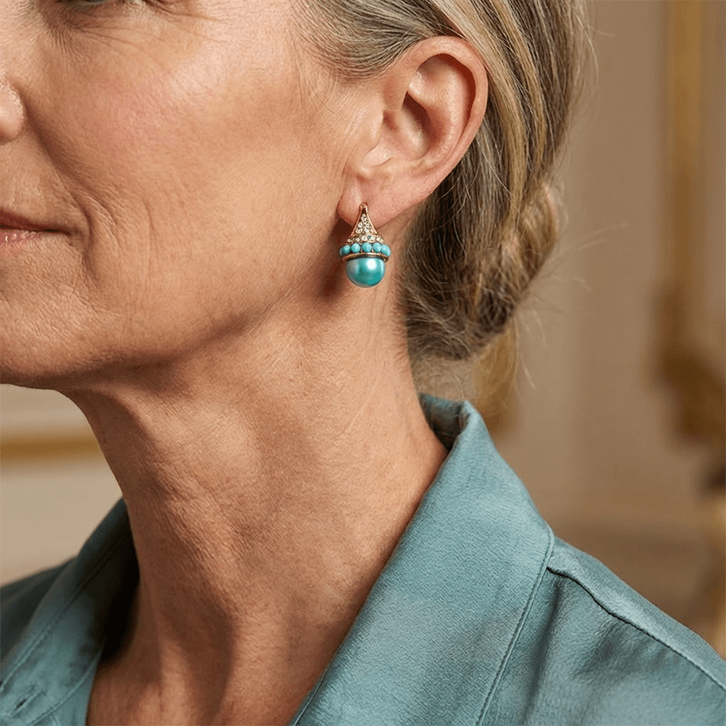 Bohemian Crown Hoop Gold Plated Earrings