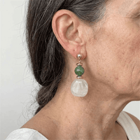 Vintage Asymmetrical Tie Dye Acrylic Long Pendant Earrings