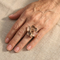 Bohemian Handmade Enamel Heart Shaped Gold Plated Rings