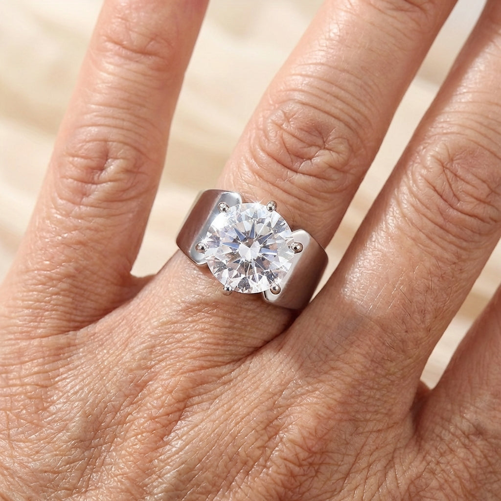 Bohemian Cubic Zirconia Wide Band Ring