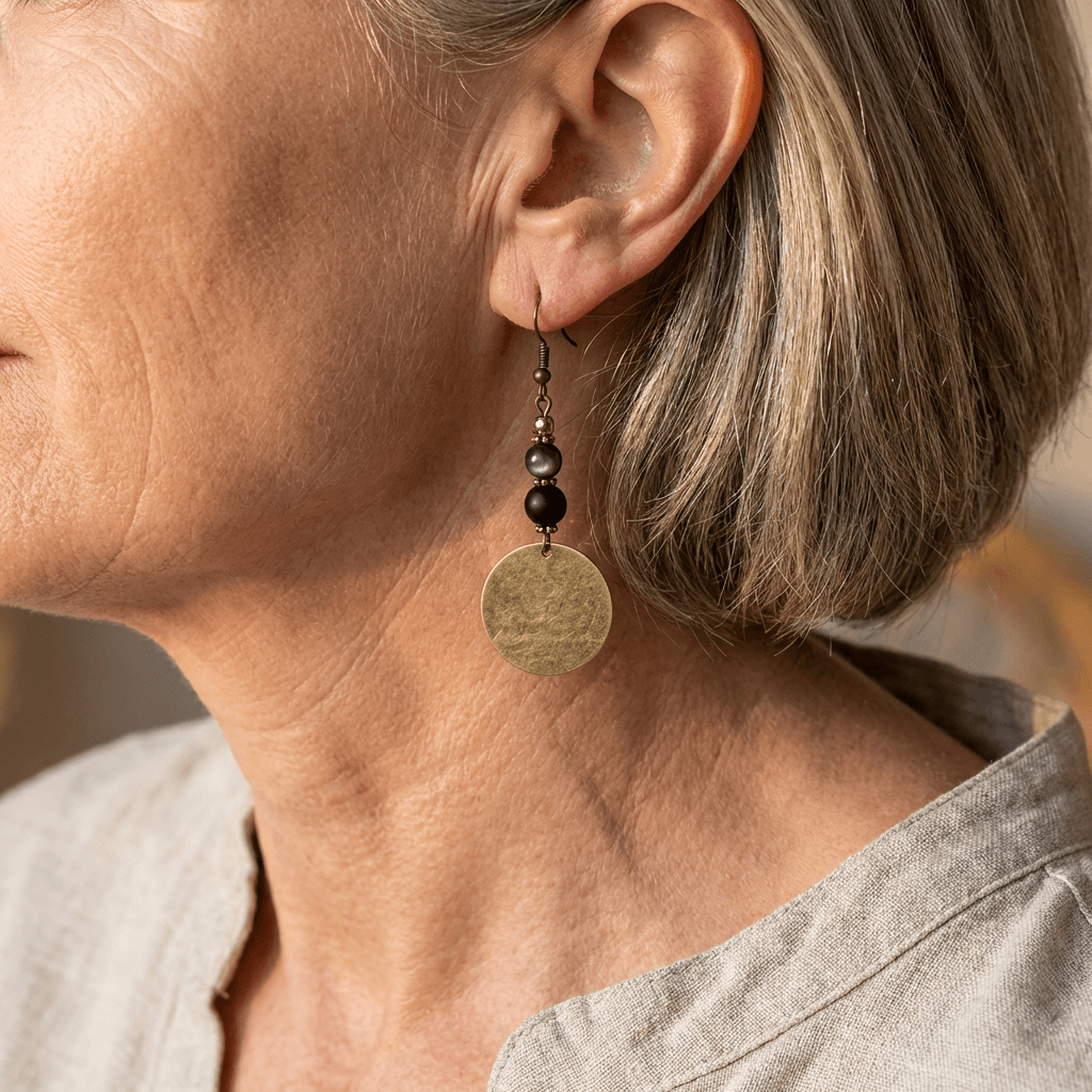 Bohemian Antique Bronze Beaded Dangle Drop Earrings