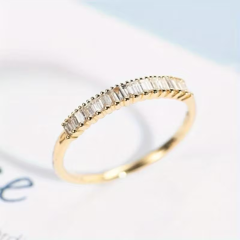 Inlaid Fine Zirconia Gold Ring