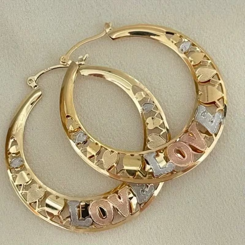 Boho Golden Large Hoop Earrings